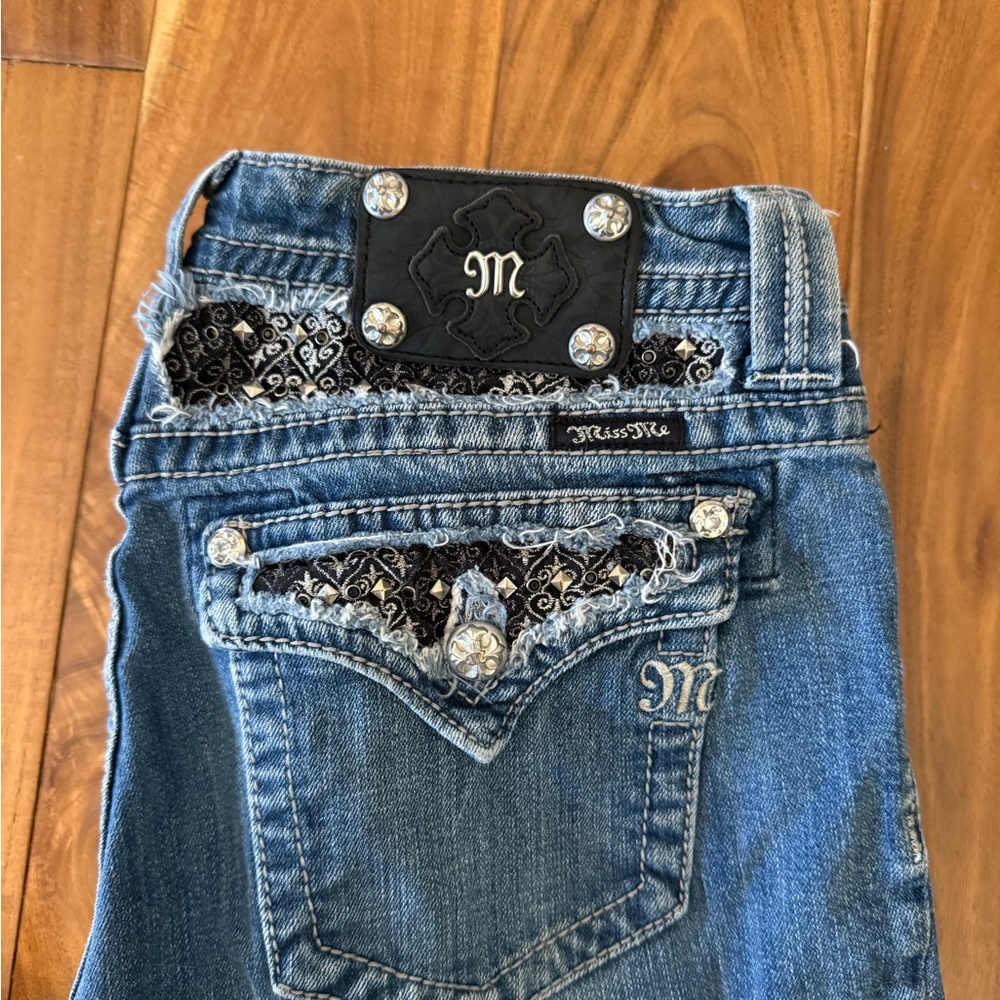 Miss Me Blue Jeans with Silver Accents